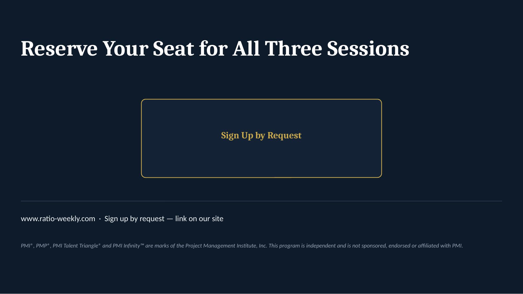 Hybrid Cognition Forum — slide 8 of 8: reserve your seat for all three sessions
